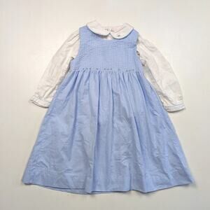 Sophie Dess Dress Girls Size 24m Blue Gingham Pinafore
